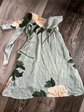 Zara Light Sage Green Floral Dress